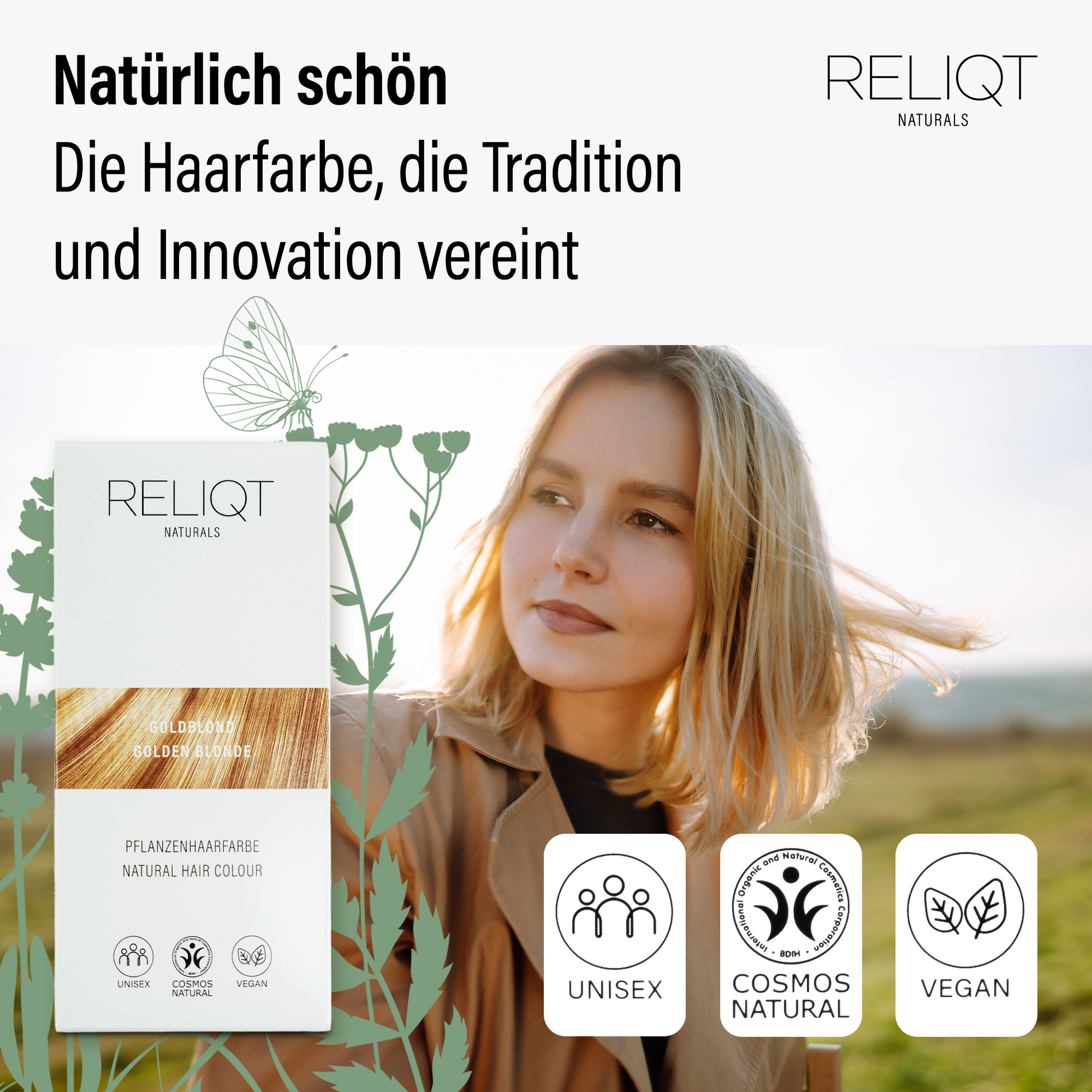 angerührte haarfarbe aufbewahren RELIQT Pflanzenhaarfarbe Goldblond – Natürliches, intensives Blond – RELIQT Naturals